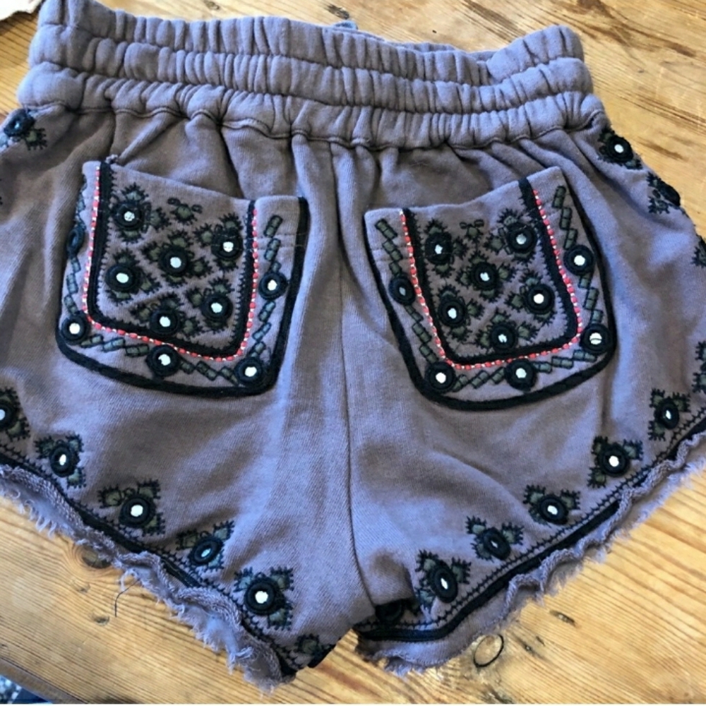 { FREE PEOPLE } FP One embroidered mirror shorts